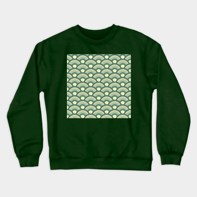 Geometric Waves Pattern Crewneck Sweatshirt by Patternos